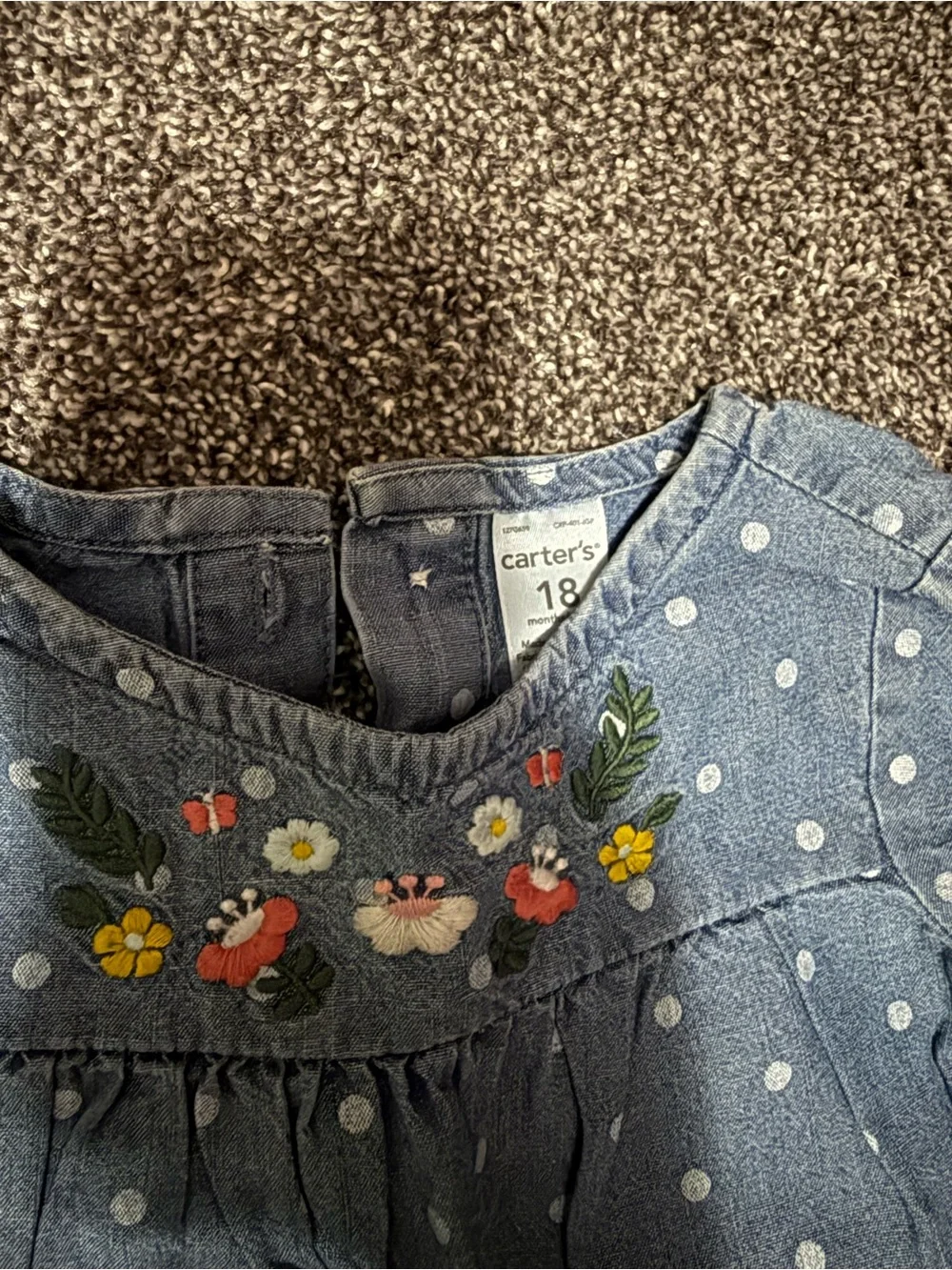 18 month girls long sleeve shirts chambray plaid Minnie deer